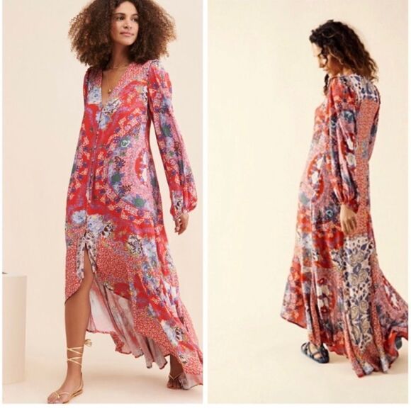 - New Free People Maris Printed Midi Dress Size XS Retail $169